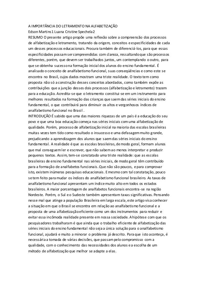a importancia do letramento